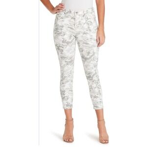 Nine West Gramercy Skinny Crop Pants Women Size‎ 12 Camo White Grey Casual NWT